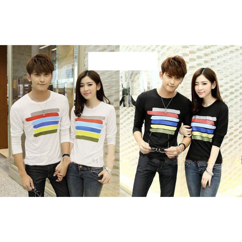LP Rainbow  / baju couple / kaos couple / lengan panjang / dropship