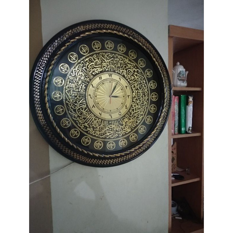 TERBAIK Jam Dinding Kaligrafi Besar Ayat Kursi Diameter 75cm FREE ONGKIR