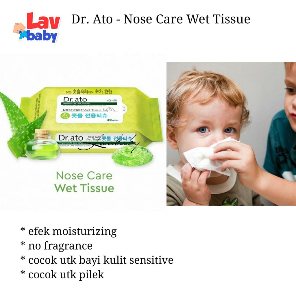 Dr. Ato Nose Care Wet Tissue Wipes utk pilek