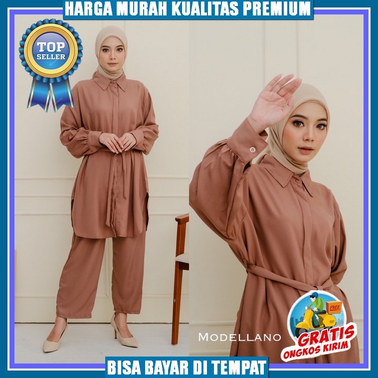 Setelan Wanita Jeans Import Jenina Set One Set Terbaru Setelan Wanita Kekinian Stelan Bahan Adem Set