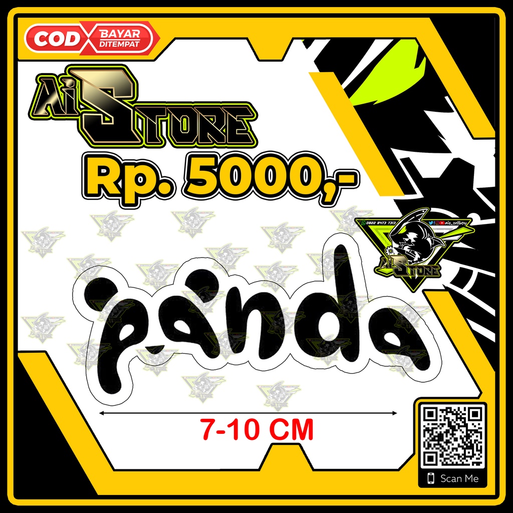 Stiker Panda Alfabet