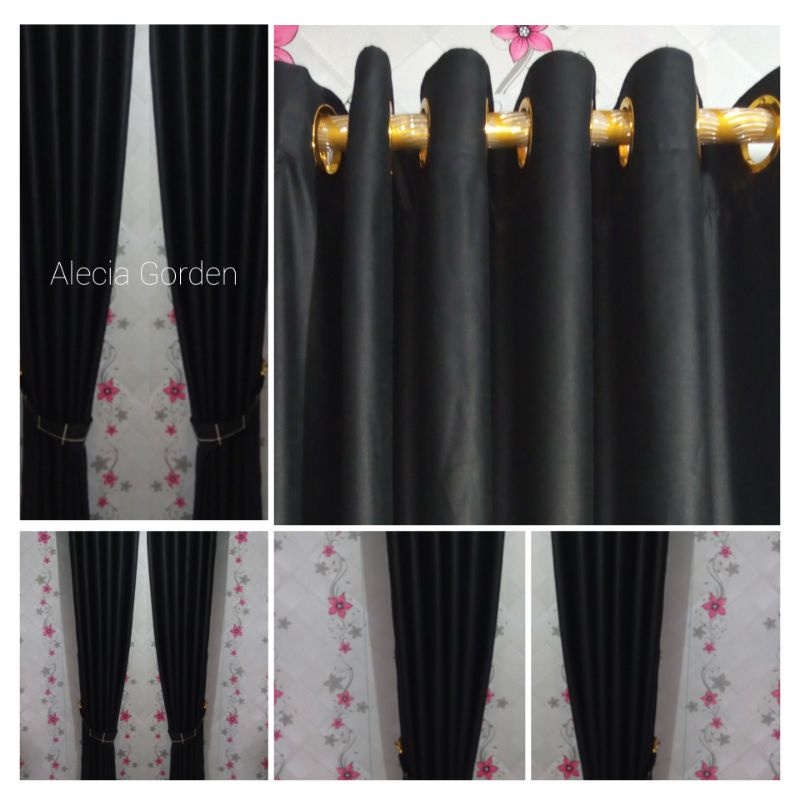 Gorden jendela hitam polos