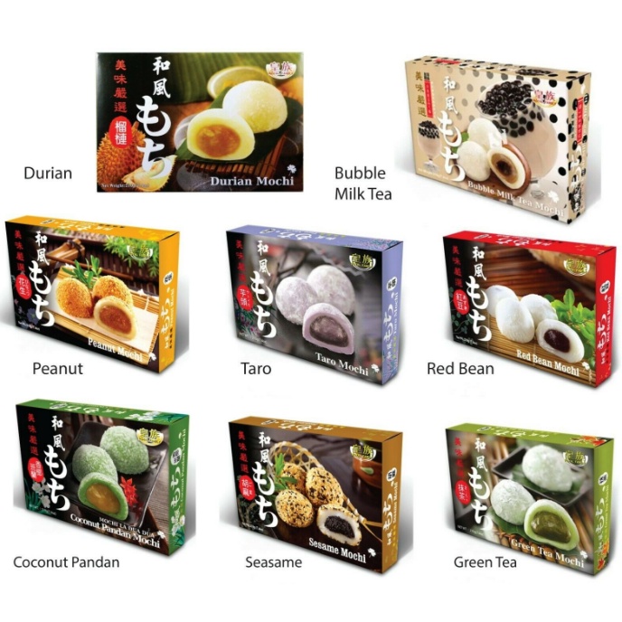 

Royal Family Mochi Sesame/RED BEAN MOCHI/ RED BEAN WITH COCONU/ TARO MOCHI / Mochi choco peanut/Kue Beras/ Imort