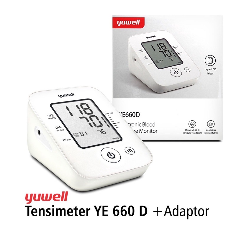 Tensi Digital Yuwell YE 660 D/ Tensi Digital Adaptor /Tensi Digital Listrik