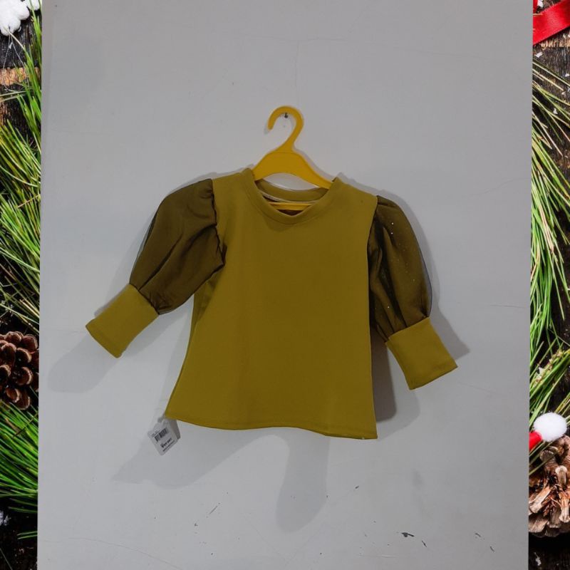 Baju atasan balon anak perempuan usia 4-5 tahun