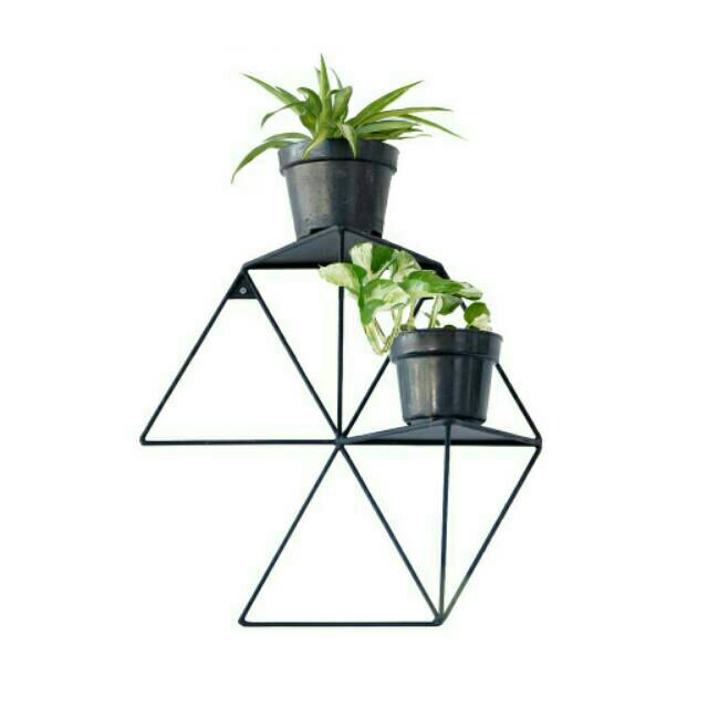 Hexagon Plant Hanger Geometric Metal  Standing Planter 