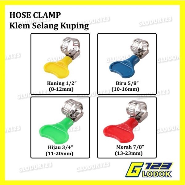 Klem Selang Pipa Kran Air LPG Penjepit Kuping Stainless Hose Clamp