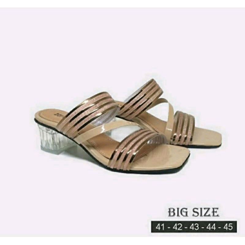 Original, Sandal Slide Wanita Big Size 41-45 / FlipFlop Slop Teplek JUMBO Besar Banget Krem Ori, 42