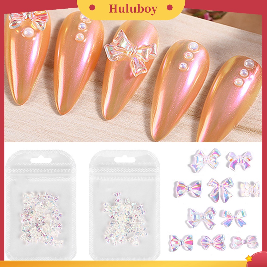 Huluboy Huluboy♡ 30pcs / Pak Pita Berlian Imitasi Bahan Resin Untuk Dekorasi Nail Art