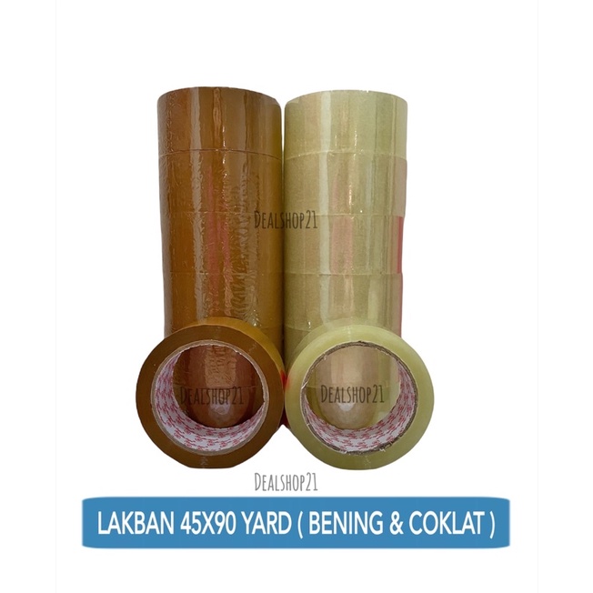 LAKBAN BENING &amp; COKLAT 45 mm x 90 Yard Bodhi Tape rekat setara Daimaru