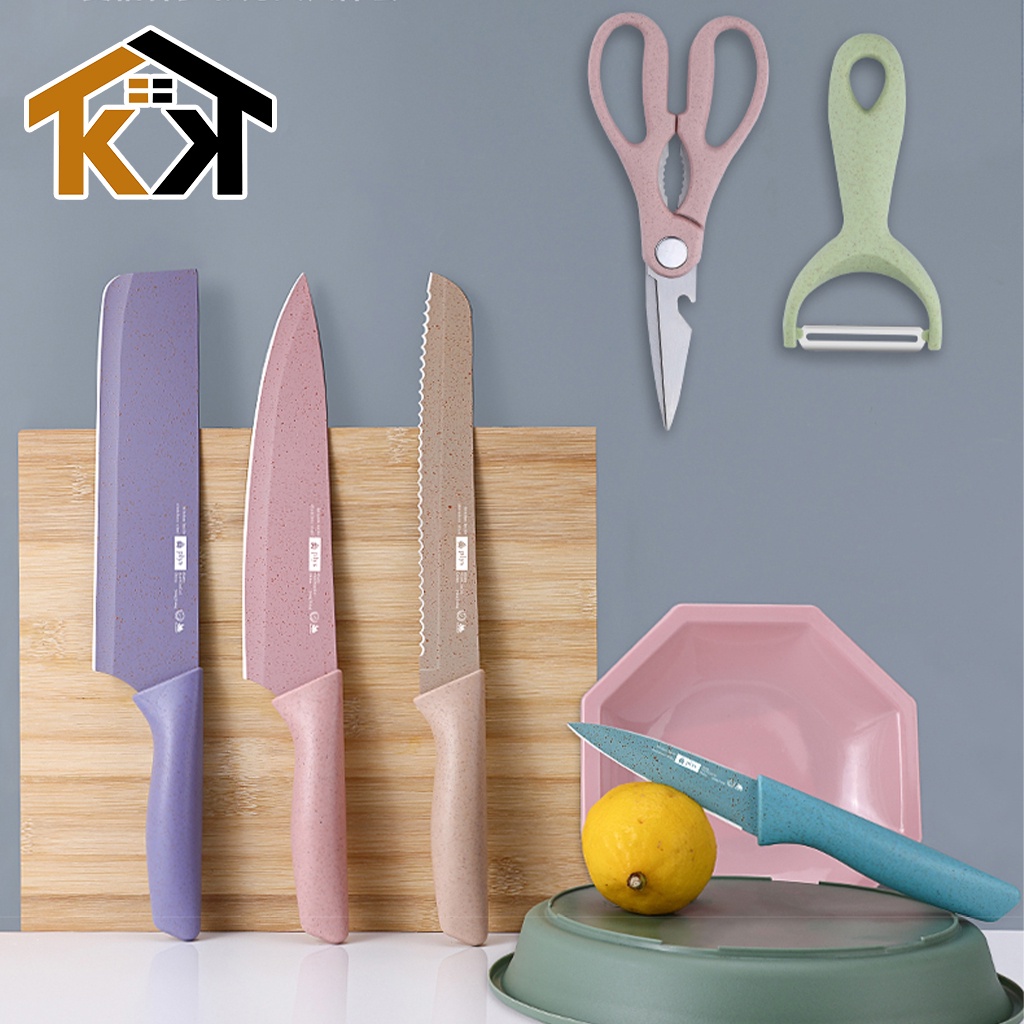 (KK) Pisau Dapur Set Stainless Knife Anti Lengket Isi 6 Pcs / Peralatan Masak Pisau PREMIUM-2