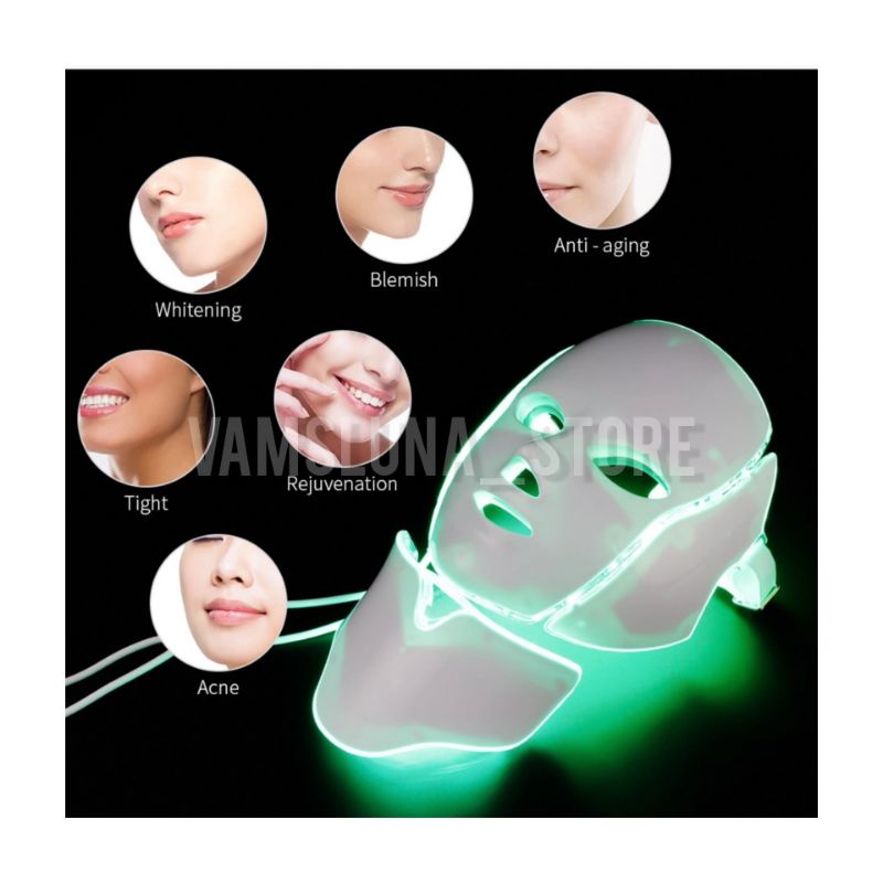 Topeng PDT 7 in 1 face &amp; neck LED MASK WAJAH LEHER alat perawatan wajah after bb glow 7 warna