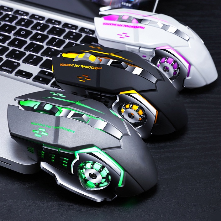 【COD】Viqoo Rechargeable RGB Gaming Mouse Wireless Ultra Thin Silent LED Light Computer Laptop Rechargeable Wireless Mouse