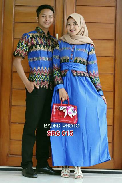 Sarimbit Batik Anggun Couple Azkana Azkana Etnic #5 - Warna Merah, Tosca,Maroon,Biru,Kuning - M L XL