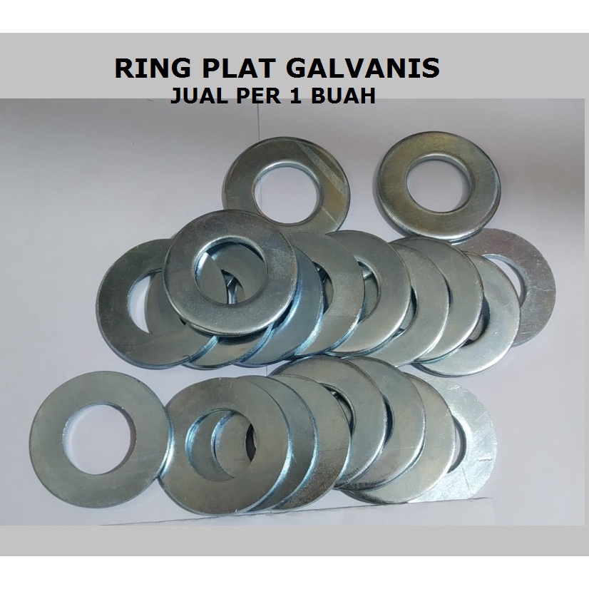 Ring Plat Galvanis m 16 Waser Ring m16 Pengganjal Pengencang Baut Washer Plat Cincin Pengunci Mur Ba