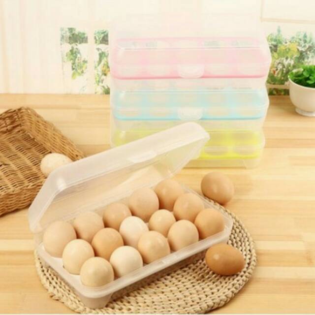 TM Kotak Box Telur Transparan 15 Sekat Unik Murah