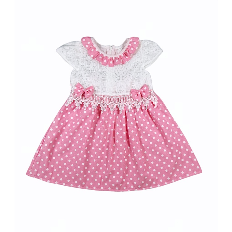 Jemico kids | Dress anak bayi perempuan 1 tahun - 3 tahun motif brukat BW kobinasi ox