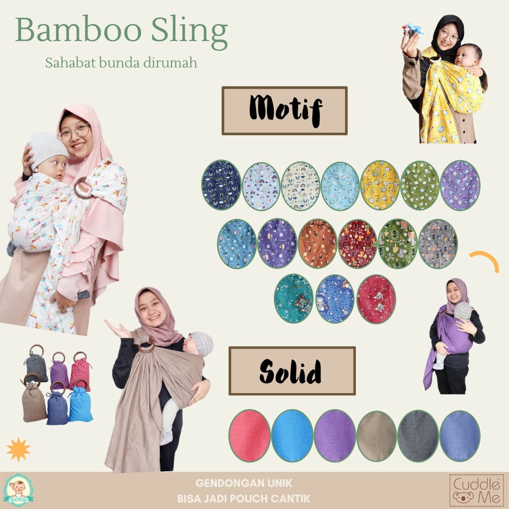 [FREE GIFT]  Ringsling Cuddle Me Gendongan Ring Sling Bamboo CuddleMe