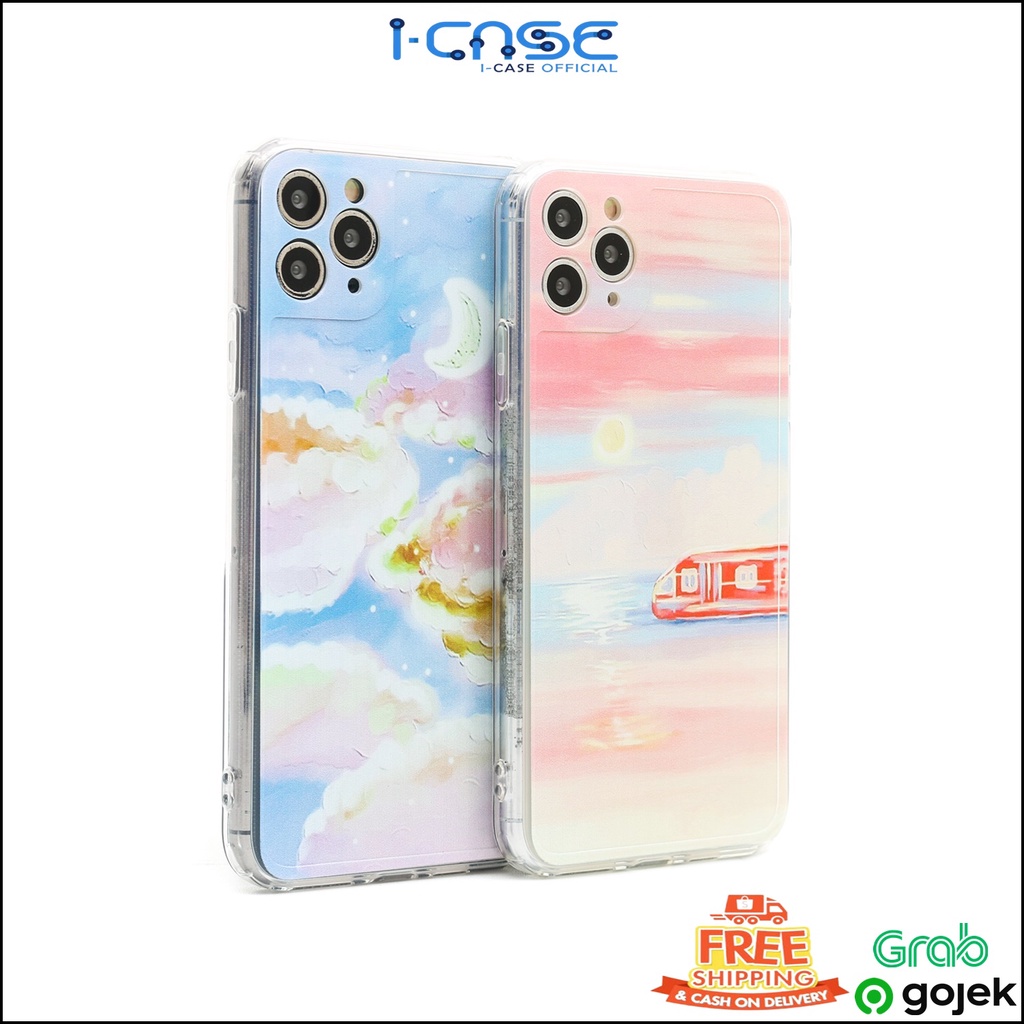 Soft Case Pastel Painting Full Lens Cover for iPhone 11 XS XR X 6 7 8 12 MINI PRO MAX