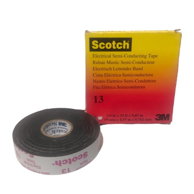 

(BISA COD) 3M Scotch 13 Uk 3/4in x 15 ft x 0,03 in 19mm x 4,57meter x 0,762mm TERJAMIN Kode 1104