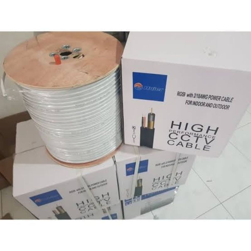 Kabel Cable Kamera CCTV Coaxial Video RG59 + Power Kualitas Bagus