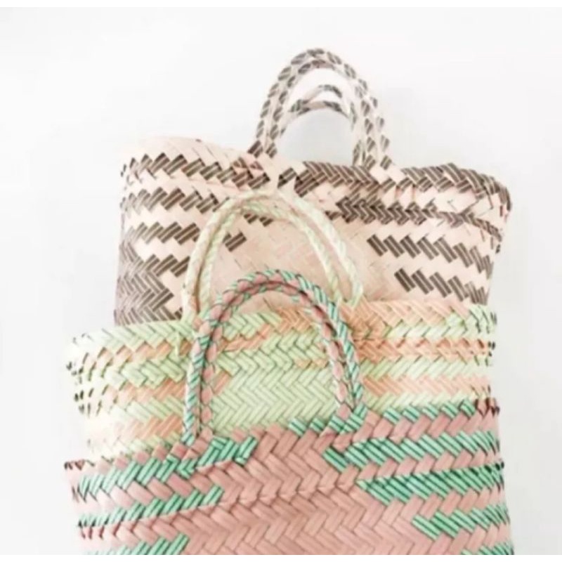 tas belanja anyaman plastik/tas belanja serbaguna/