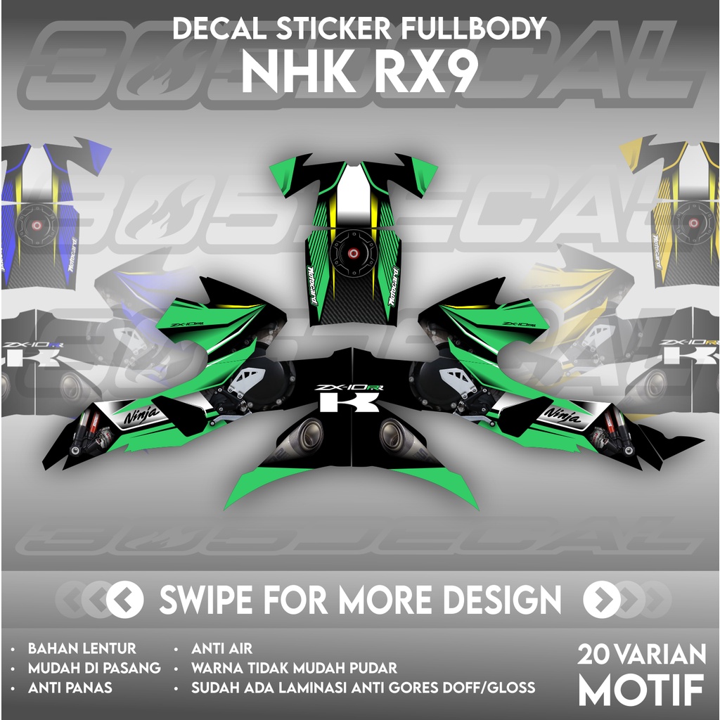 Jual Sticker decal helm NHK RX9 motif kawasaki ninja zx10r decal helm