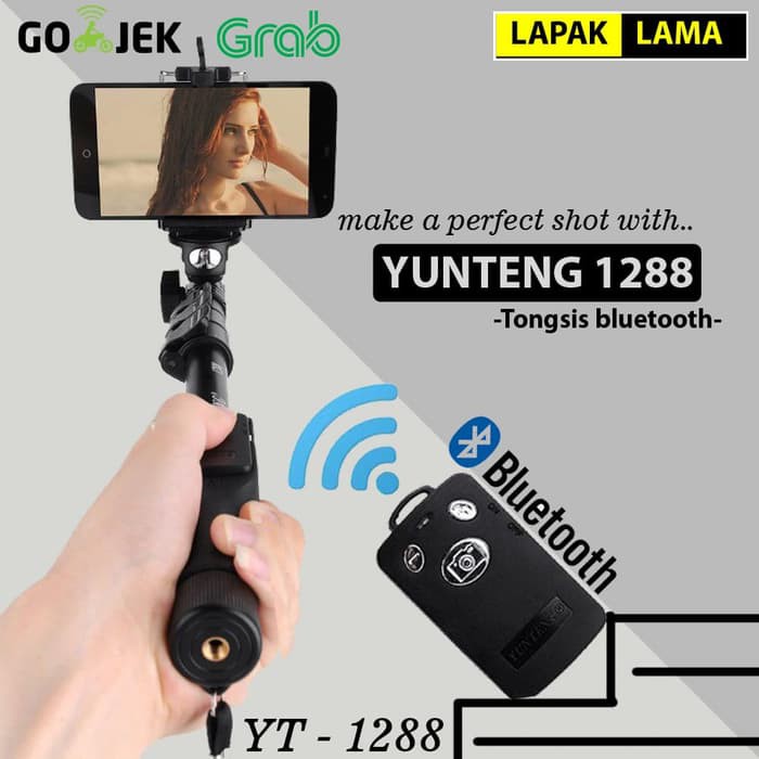Yunteng Tongsis Bluetooth YT 1288 Original Tongsis Yunteng - Hitam