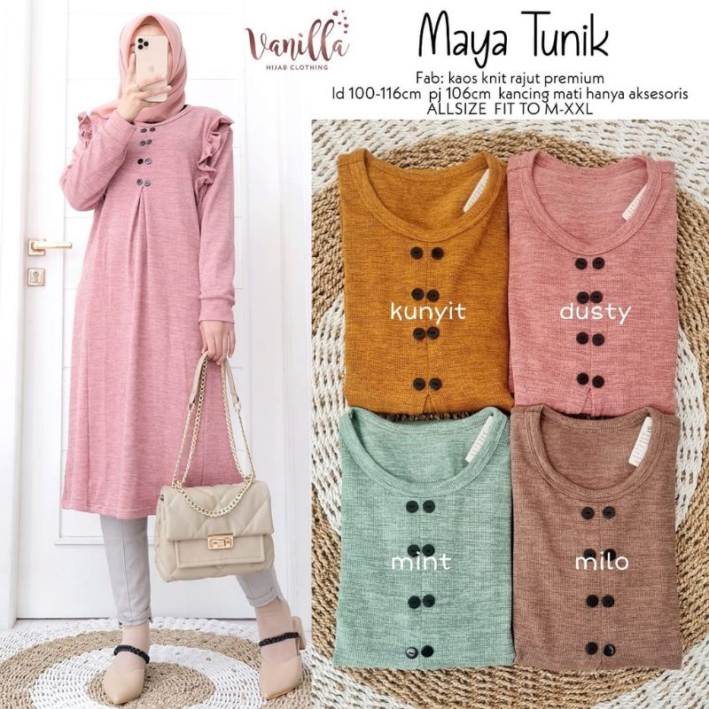 Maya Tunik - Tunik Kaos Rajut Premium LD100+ Melar / 359