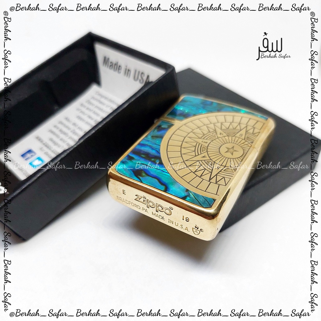 Korek Zippo Gold Grafir Emboss Compass Rear High Premium Quality Made In Usa &quot;COD&quot;