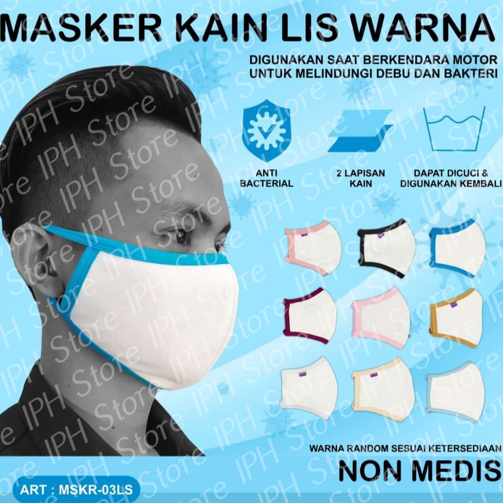 Masker Kain Motor Golden Nick (Anti Bacterial , Kain 2 Lapis)