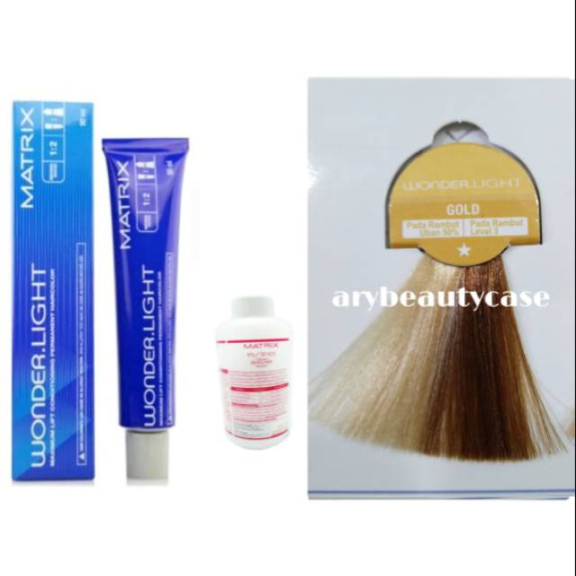 Matrix wonderlight wonder light cat rambut pewarna rambut gold