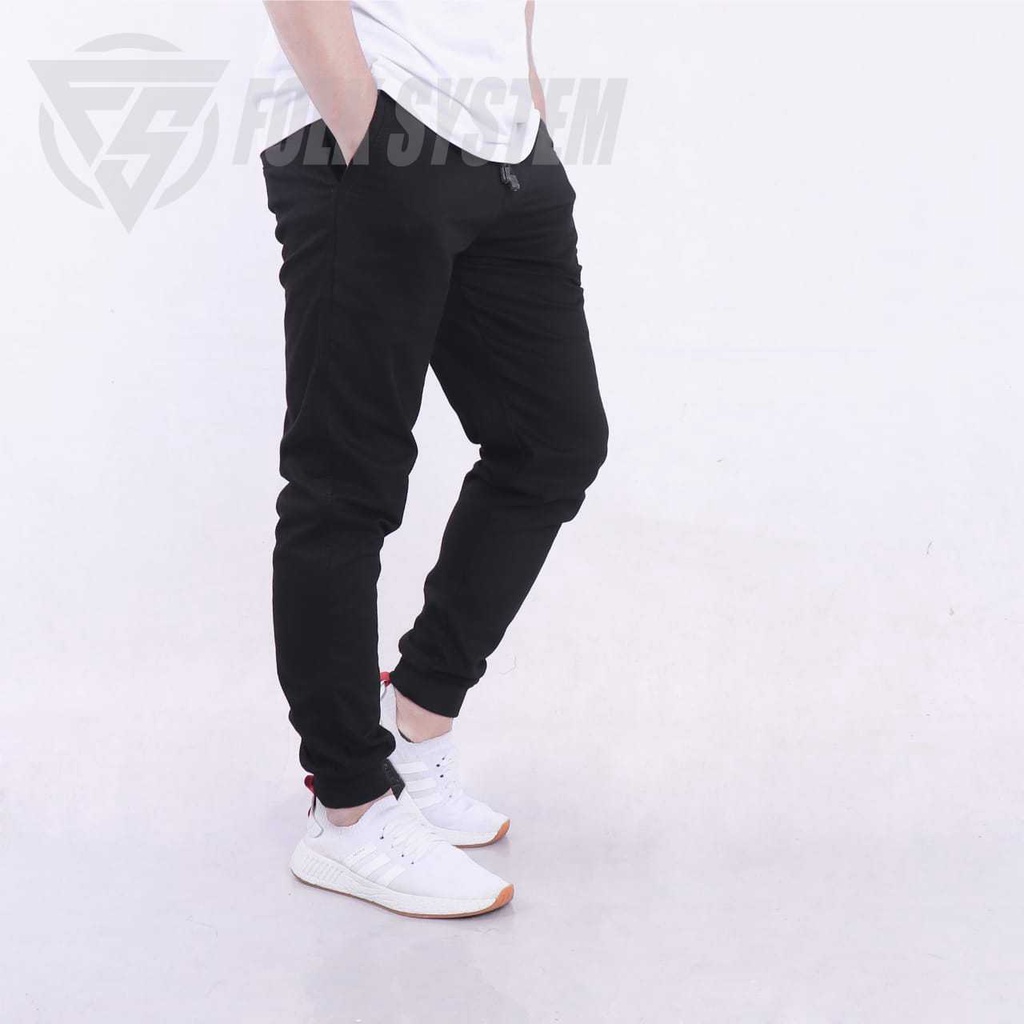 Celana Panjang Chino Jogger Polos Pria Folksystem