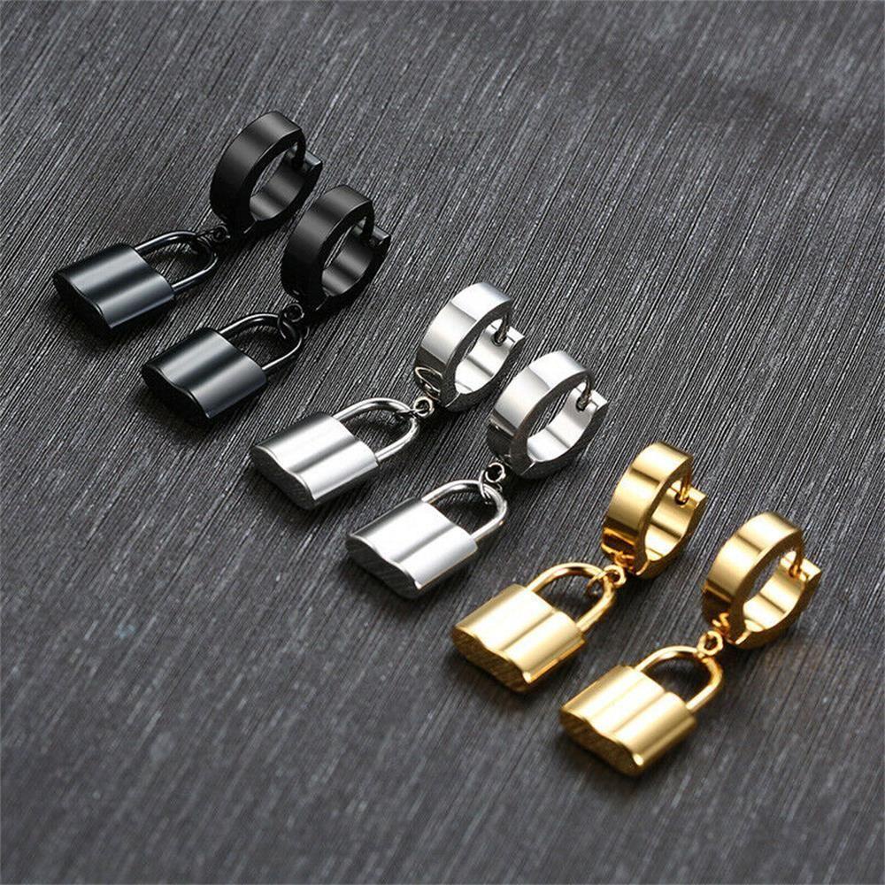 Anting Huggies Nanas Perhiasan Punk Stainless Steel Hip Hop Piercing Menjuntai Earrings