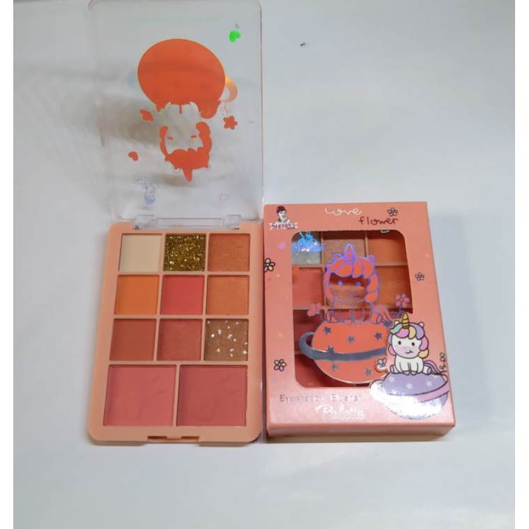 [FREE GIFT]. SHERBY'S LOVE FLOWER PALETTE/  9 EYESHADOW+2 BLUSHER PALETTE