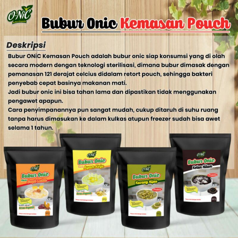 

Bubur Onic || Bubur Bayi Organic || Bubur instan || Bubur beras organik || tanpa bahan pengawet