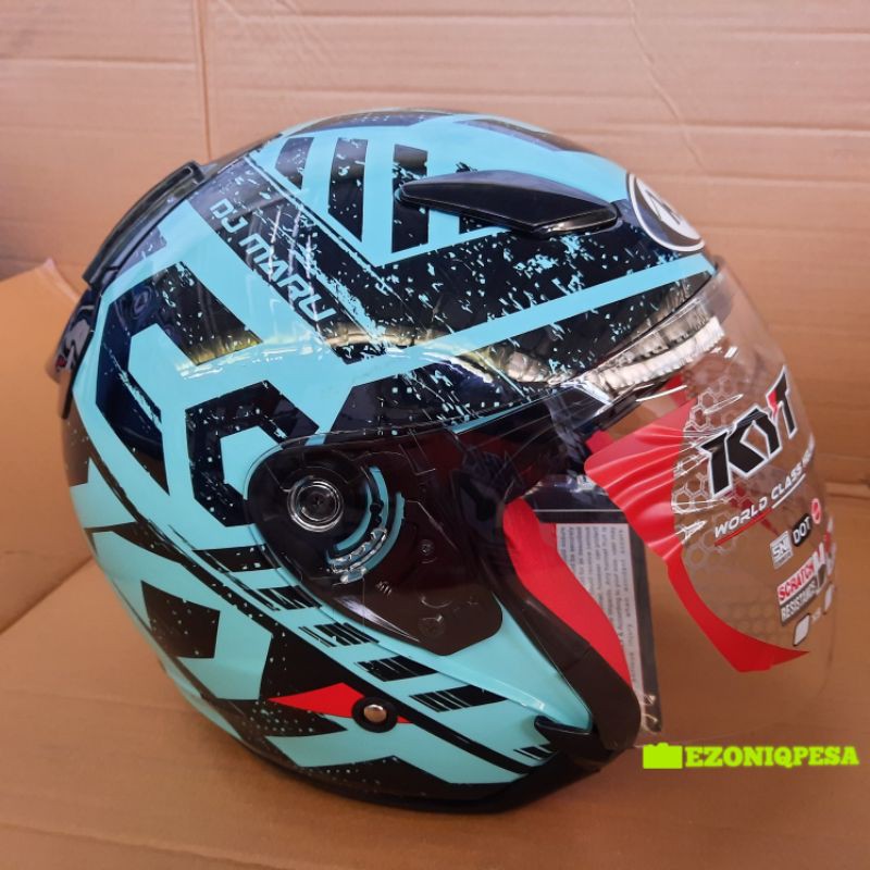 Helm Kyt Dj Maru Motif Seri 16 Aqua Blue