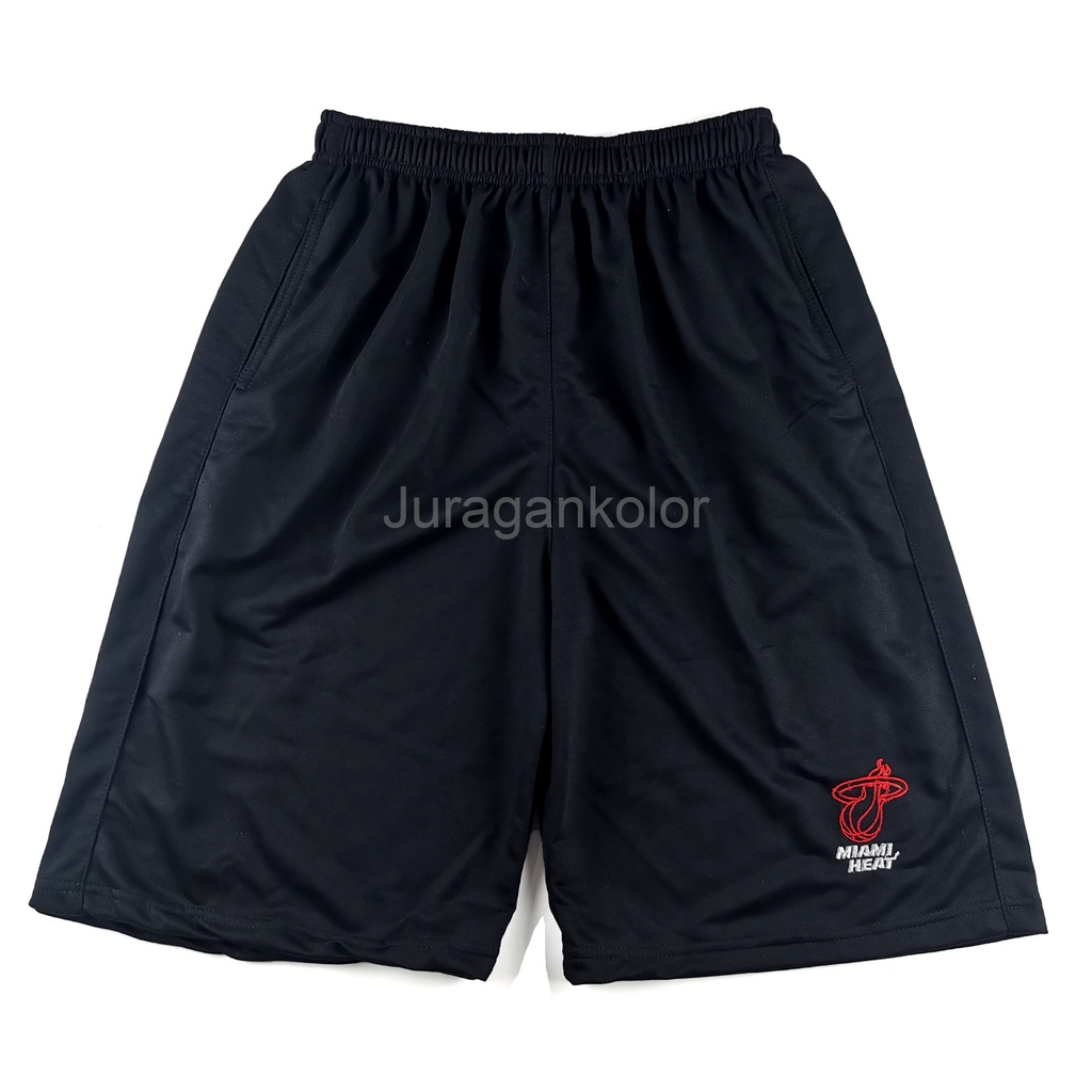 Celana Pendek Pria Jumbo Polos Kaos Baby Terry Bordir Basketball Team Series