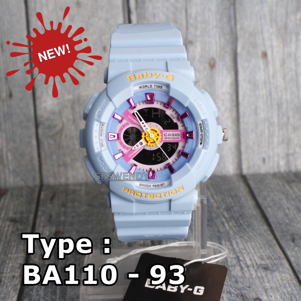 TERLARIS !!! Jam tangan wanita &amp; anak Baby-G BA-110 Ungu Lilac Pink Merah muda biru digital anti air sporty