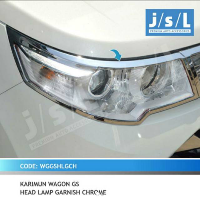 Garnish lampu depan Wagon GS/ head lamp garnish chrome jsl