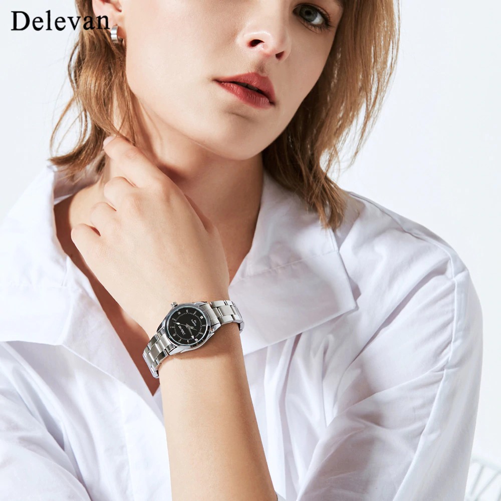 Delevan Wanita Watches Merek Mewah Mode Quartz Wanita