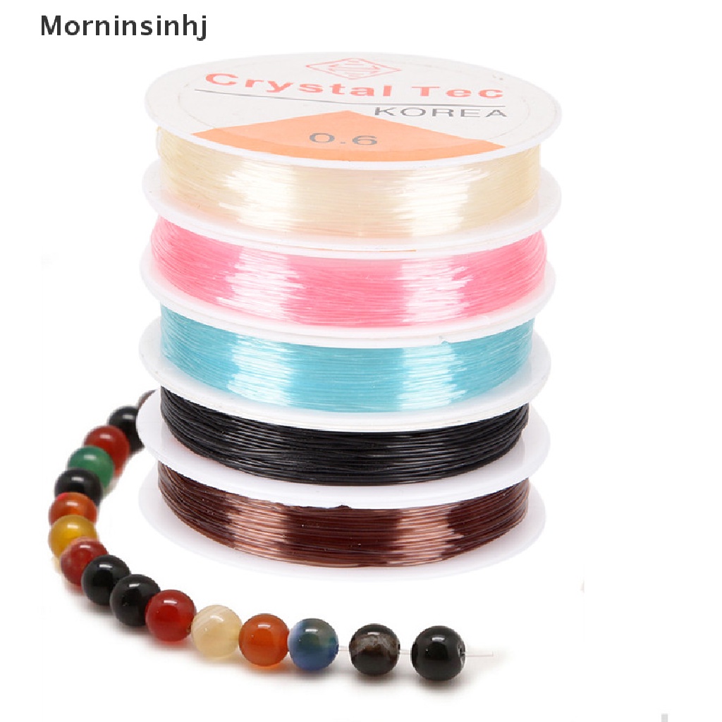 Mornin 1Roll Elastis Stretch Manik-Manik String Cords Kawat Membuat Perhiasan Benang 0.6mm id