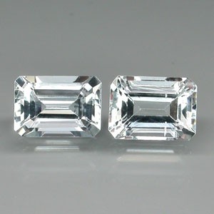 Pair Emerald Cut 7x5mm 1.95ct tcw Natural Unheated Aquamarine Brazil AQ106