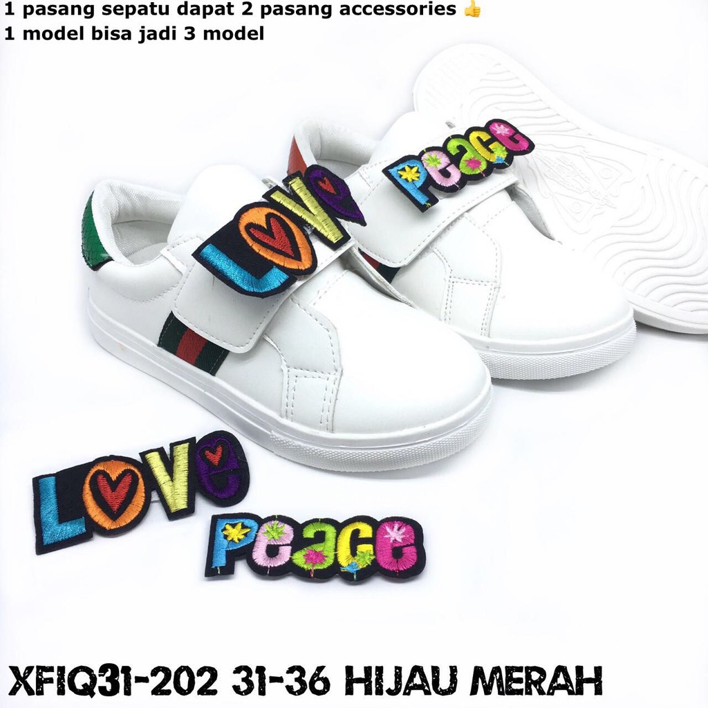 11.11     TERMURAH SEPATU SNEAKERS ANAK PEREMPUAN BISA BONGKAR PASANG TEMPELAN (COD) #Shopeehaul