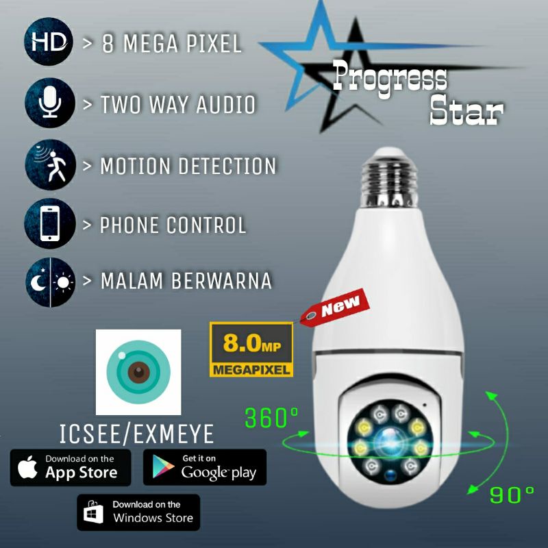 NEW IP CAMERA ICSEE PTZ MINI 8MP MODEL TERBARU APLIKASI EXMEYE / ICSEE