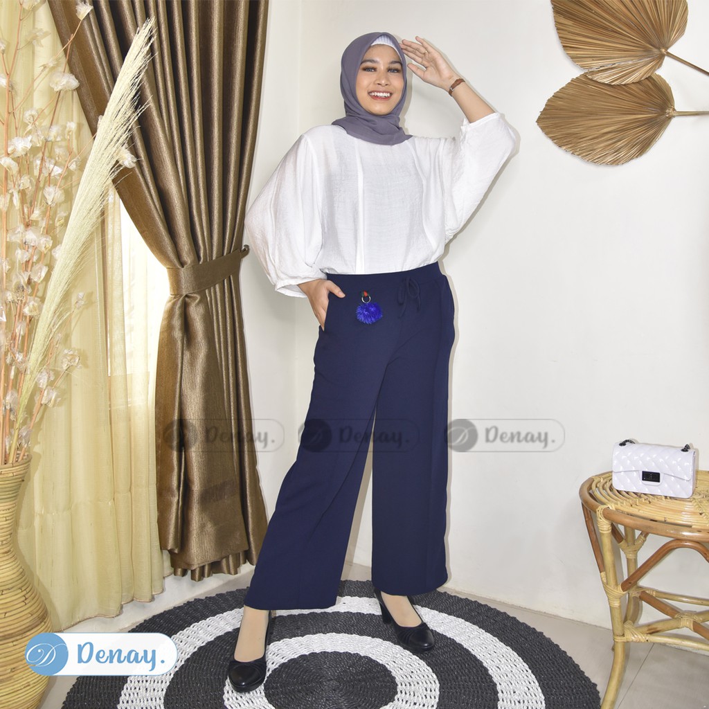 TOKODENAY-  Celana Panjang Wanita - Bawahan Cullote Matt Crepe Premium - Dotty Kulot - Fashion Muslim