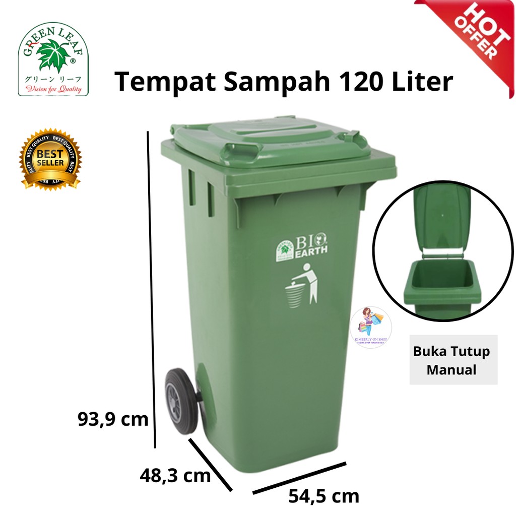 Tempat sampah BIO 120 liter green leaf 2012