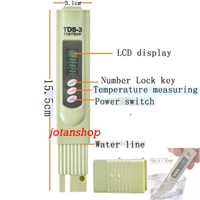 TDS Meter digital Alat ukur Pengukur Kandungan Mineral Hidroponik aquascape