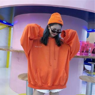 Sweater Kaos  Hoodie Oversize  Lengan Panjang Warna Polos  