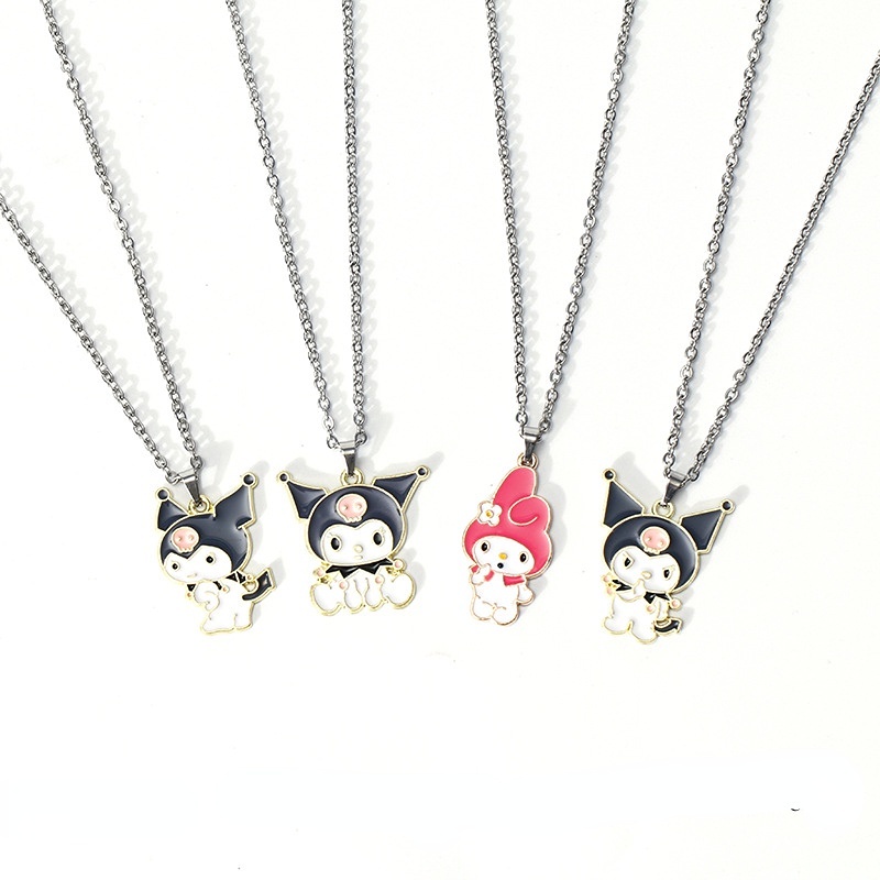 Kalung Liontin Kartun Kuromi Melody Bahan Titanium Steel Untuk Wanita